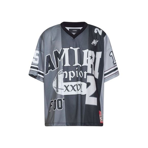 Amiri Men Black Mesh Oversized Spliced T-Shirt